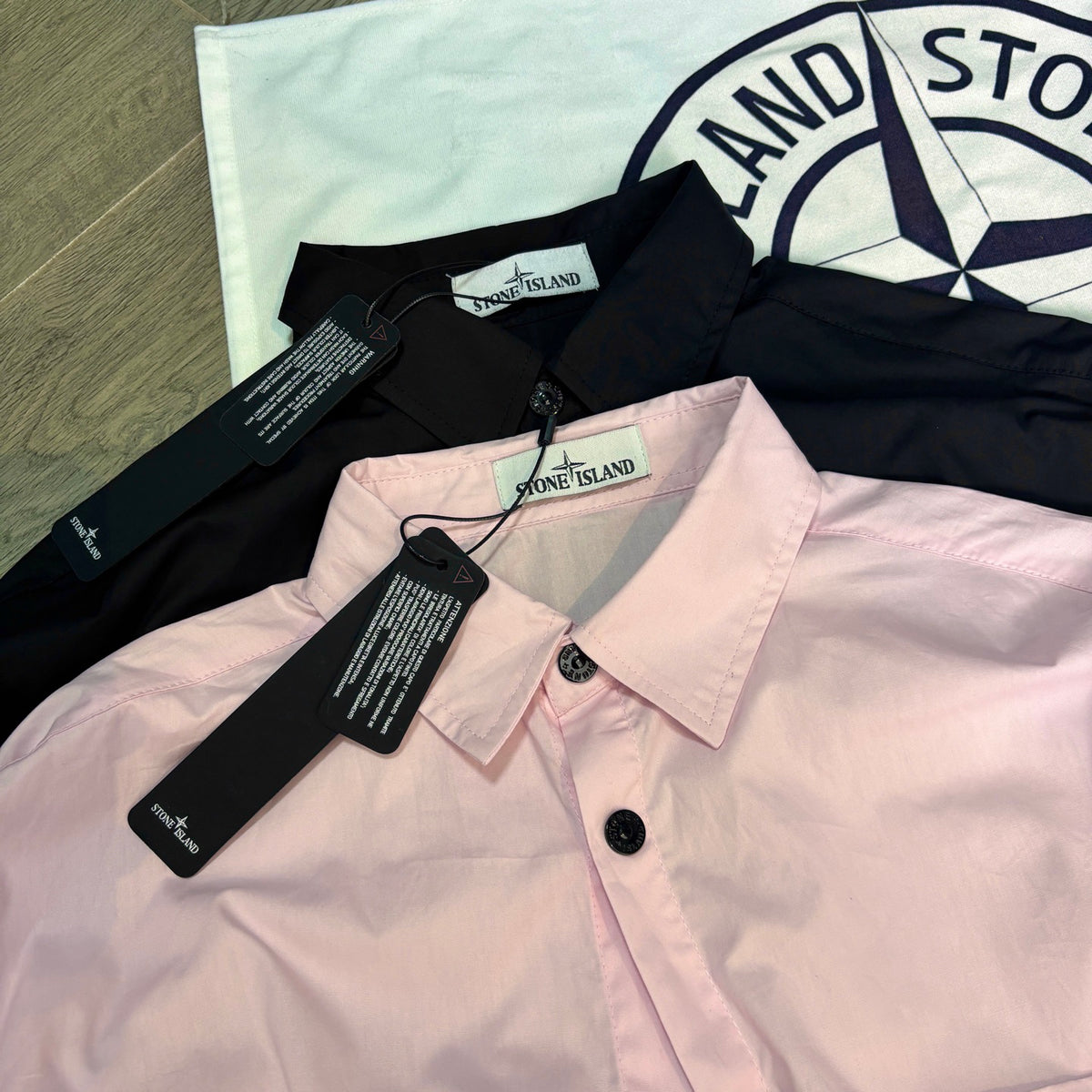 Stone Island Technical Cotton Overshirt with Snap Buttons and Compass Badge