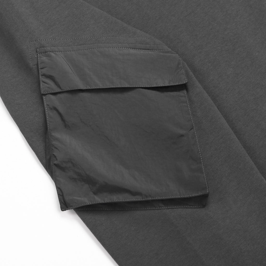 Stone Island Cotton Crew Neck Sweatshirt with Bilateral Sleeve Open Cargo Pockets and Compass Badge