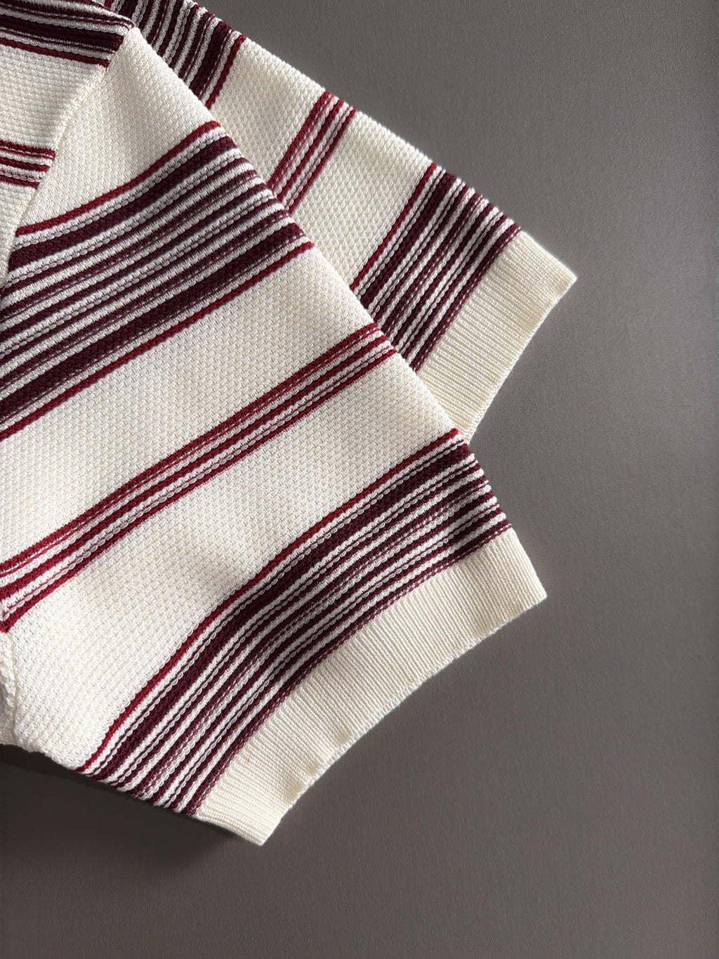 Stone Island Fine Gauge Knit Striped T-Shirt with Circular Compass Badge
