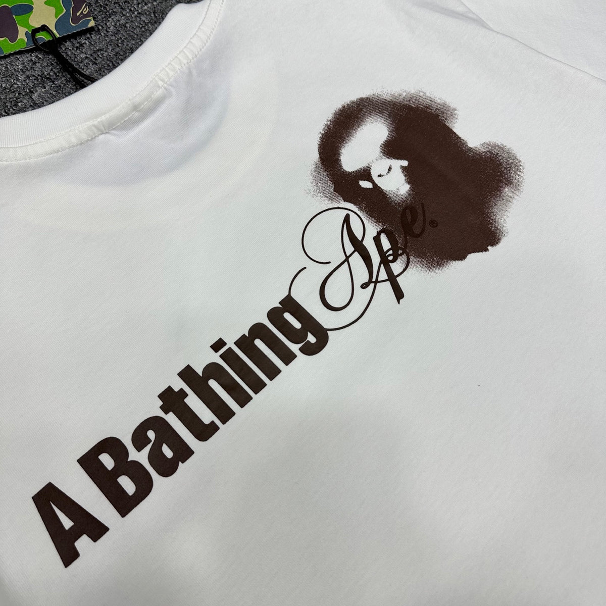 BAPE SS25 "A Bathing Ape" Watermark Script Logo Left Chest Oversized Heavyweight Unisex T-Shirt