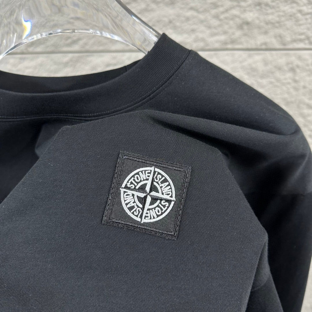 Stone Island Classic Compass Rose Woven Appliqué Badge T-Shirt - Left Chest Patch