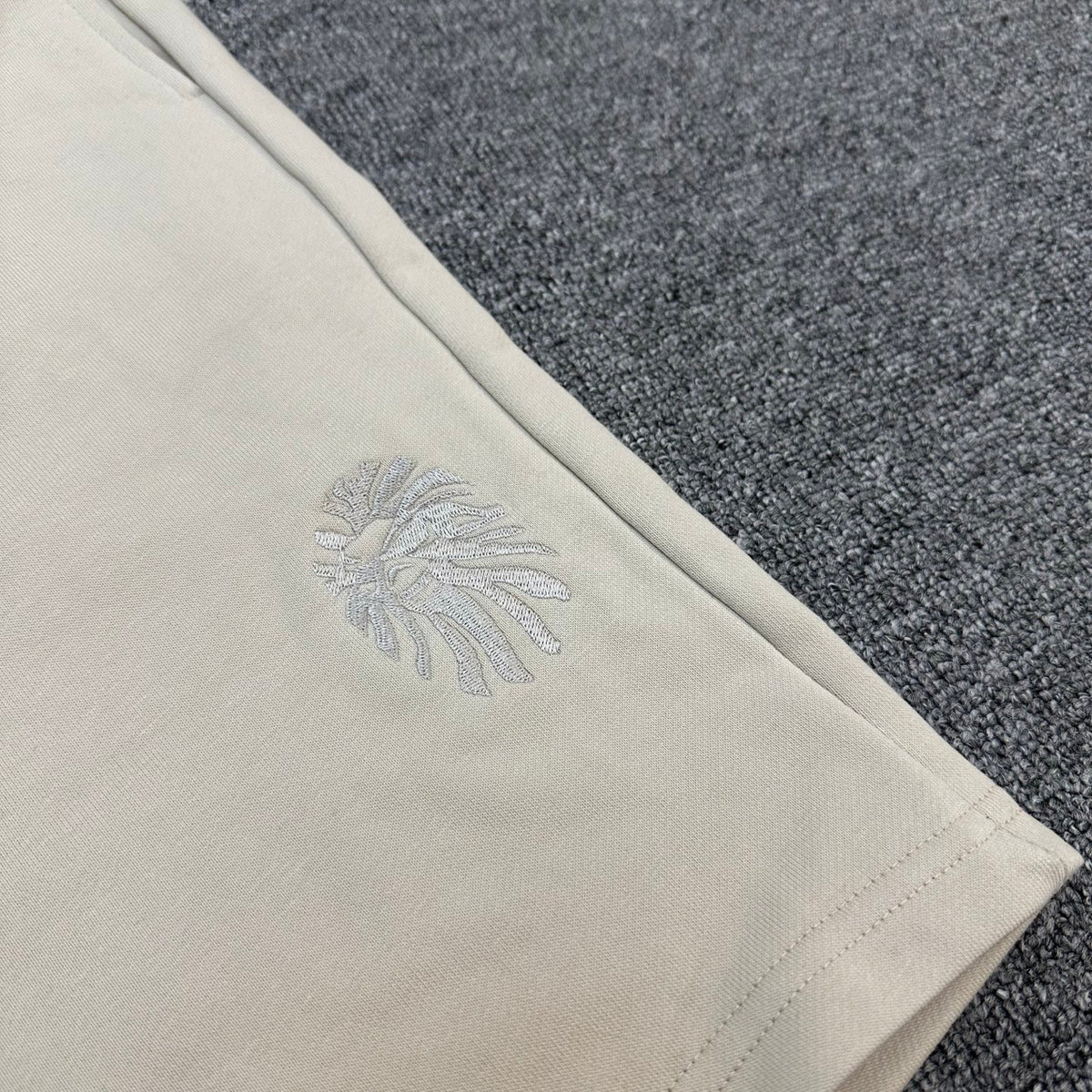 BAPE BLACK Ape Head Headdress Embroidered Shorts - Stone White