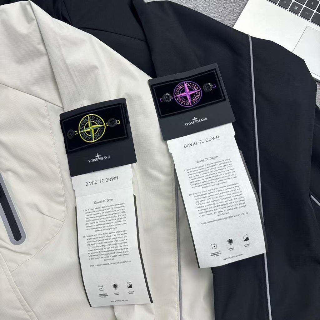 Stone Island Reflective Lightweight Hooded Windbreaker with Compass Badge