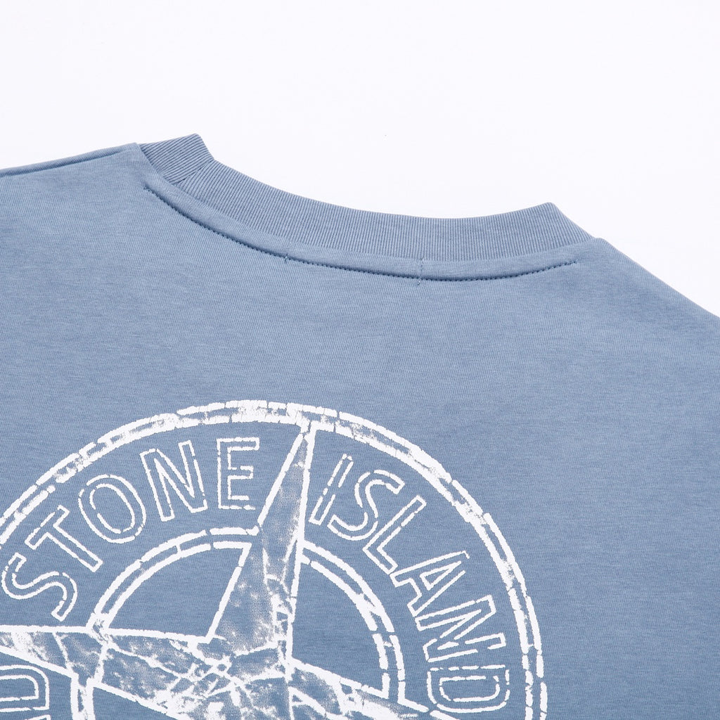 Stone Island Spring-Summer 2026 Engineering and Garment Dyeing Text Print Crew Neck T-Shirt