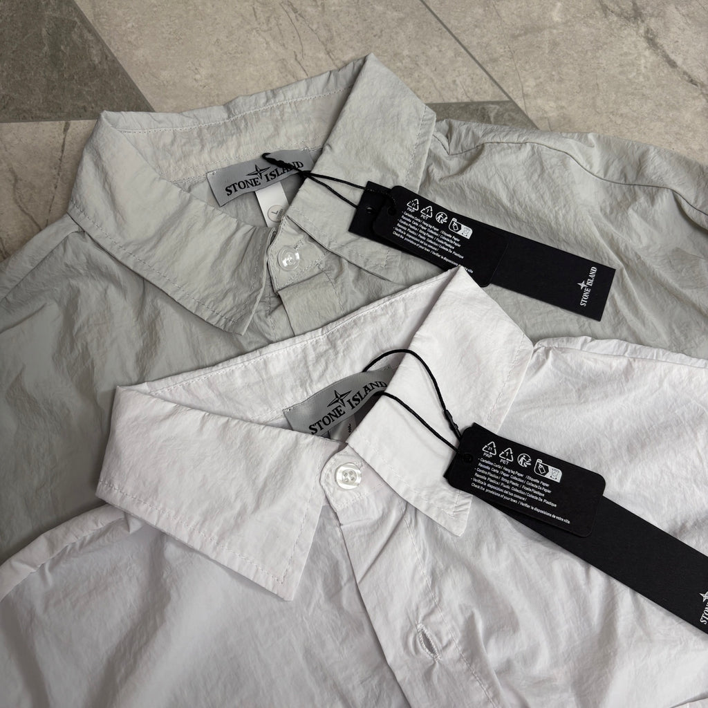 Stone Island Lightweight Sun-Protection Overshirt with Compass Badge Sleeve Patch