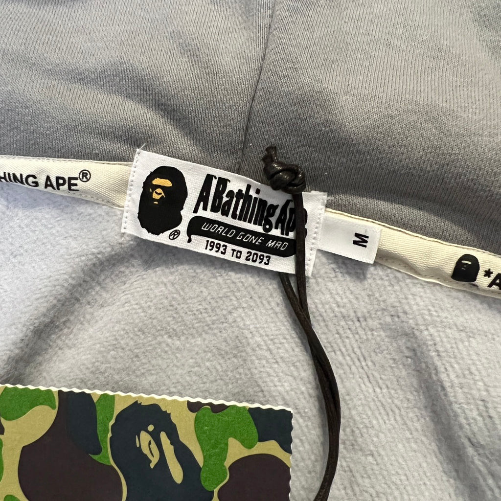 BAPE WGM Shark Full-Zip Double Hood Hoodie — City Camo Gray / Forest Green ABC Camo