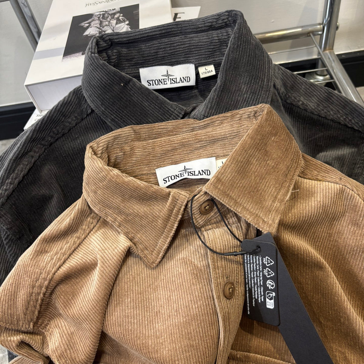 Stone Island Fine-Wale Corduroy Overshirt with Compass Badge