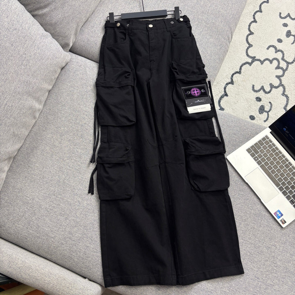 Stone Island Multi-Pocket Straight Cargo Parachute Pants with Compass Badge - 3 Colors