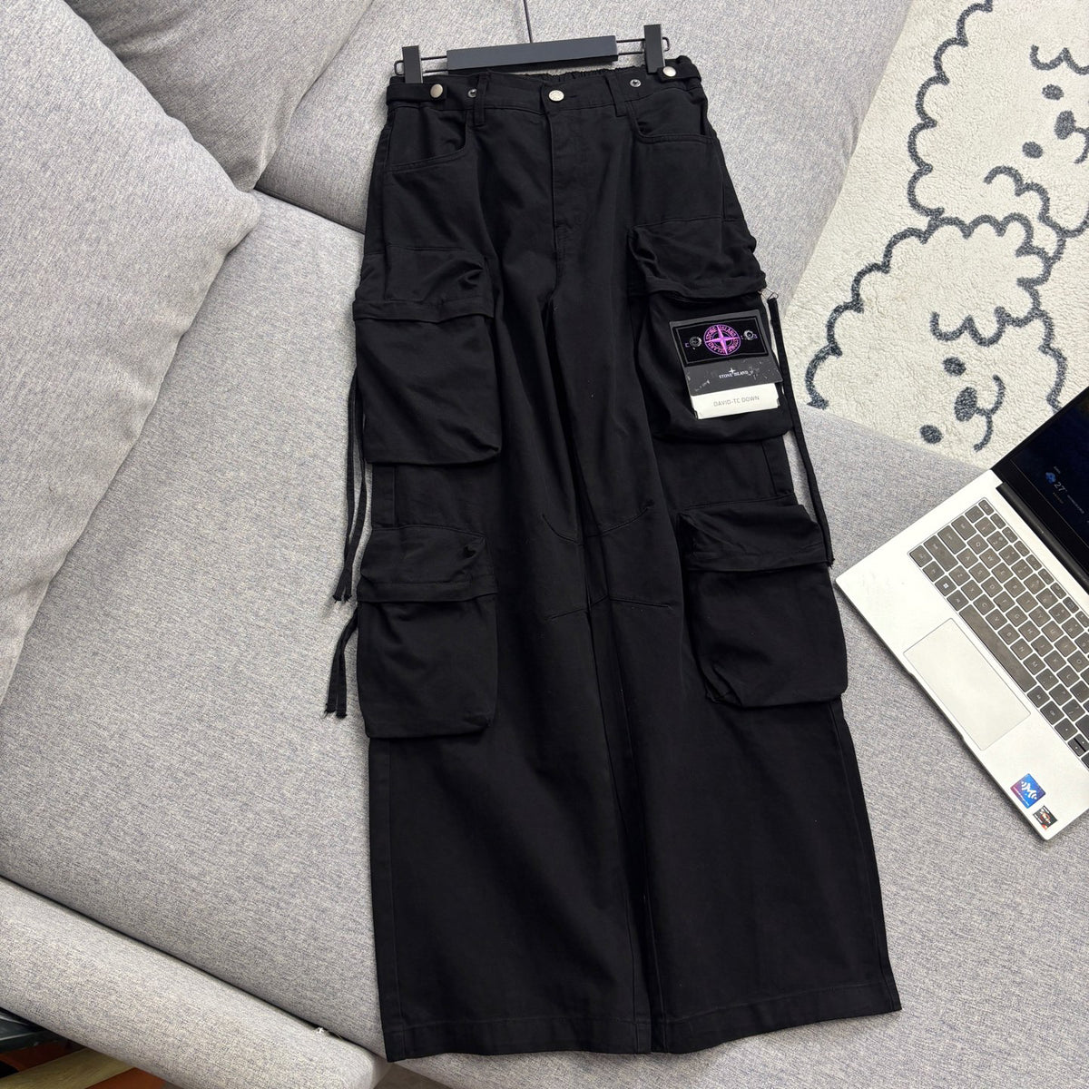 Stone Island Multi-Pocket Straight Cargo Parachute Pants with Compass Badge - 3 Colors