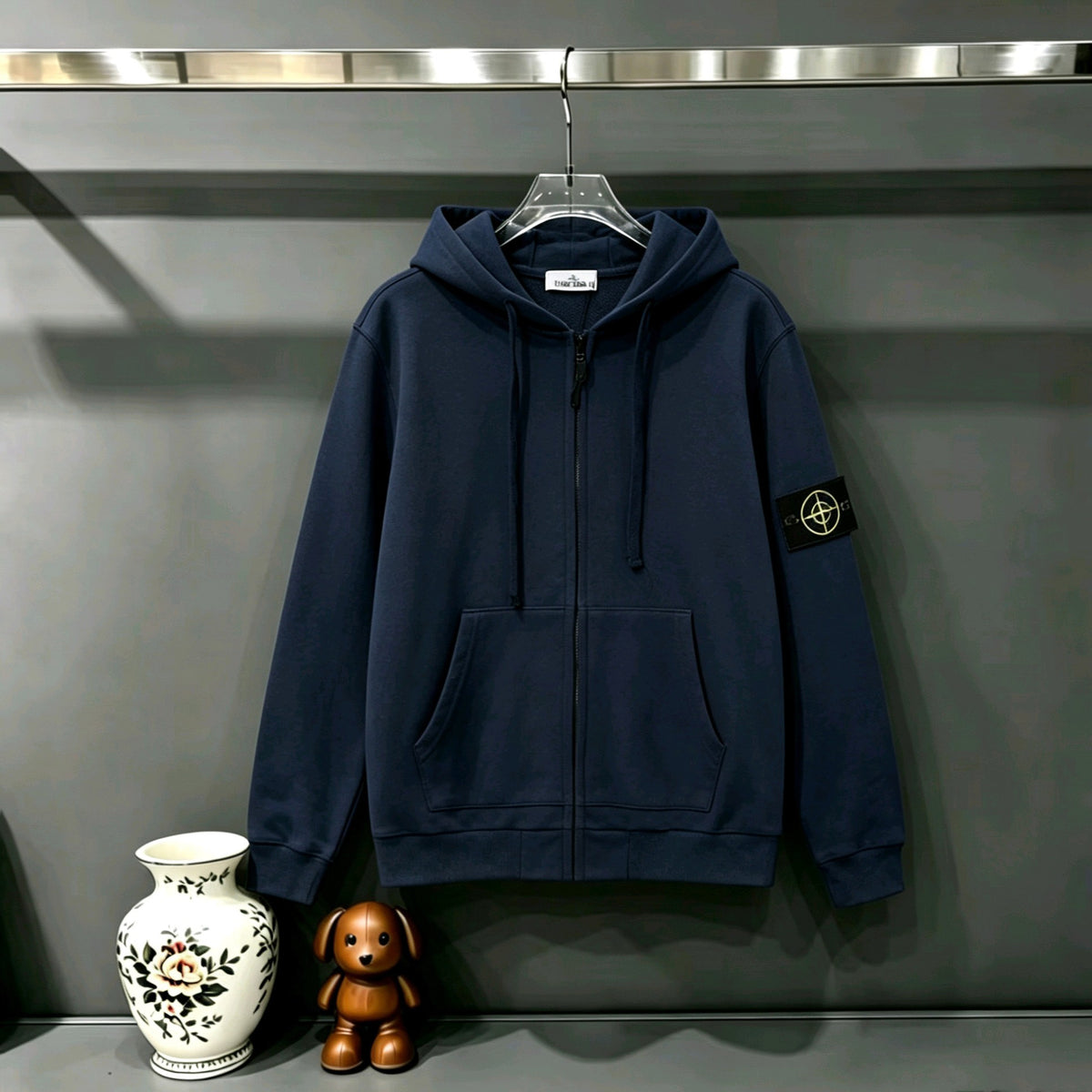 Stone Island Classic Compass Badge Full-Zip Hoodie Sweatshirt - 11 Colors