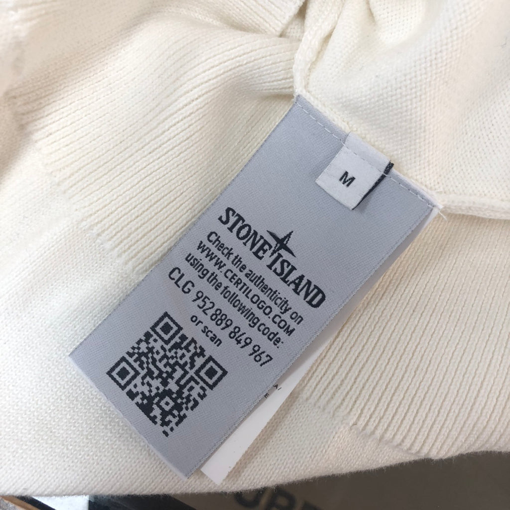 Stone Island Fine-Knit Crew Neck Pullover Sweater with Chest Compass Badge