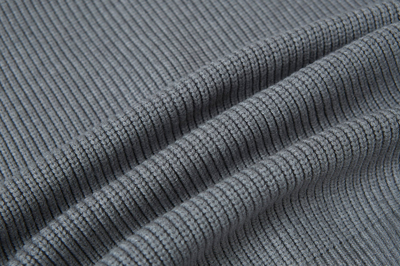 Stone Island Full-Zip Turtleneck Chunky Rib Knit Jacket