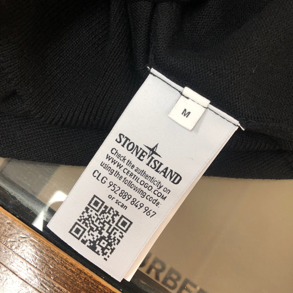 Stone Island Medium-Gauge Knit Crew Neck Pullover Sweater with Circular Monochrome Compass Badge