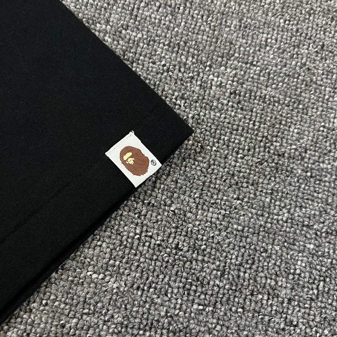 BAPE Souvenir Yokosuka Samurai Ape Head Puff Print Tee Oversized Unisex T-Shirt — Front Left Chest + Full Back