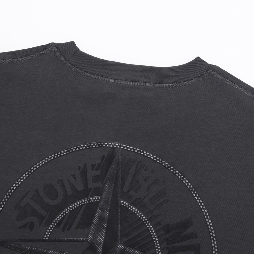 Stone Island Left Chest Horseshoe Compass Badge Print Crew Neck T-Shirt