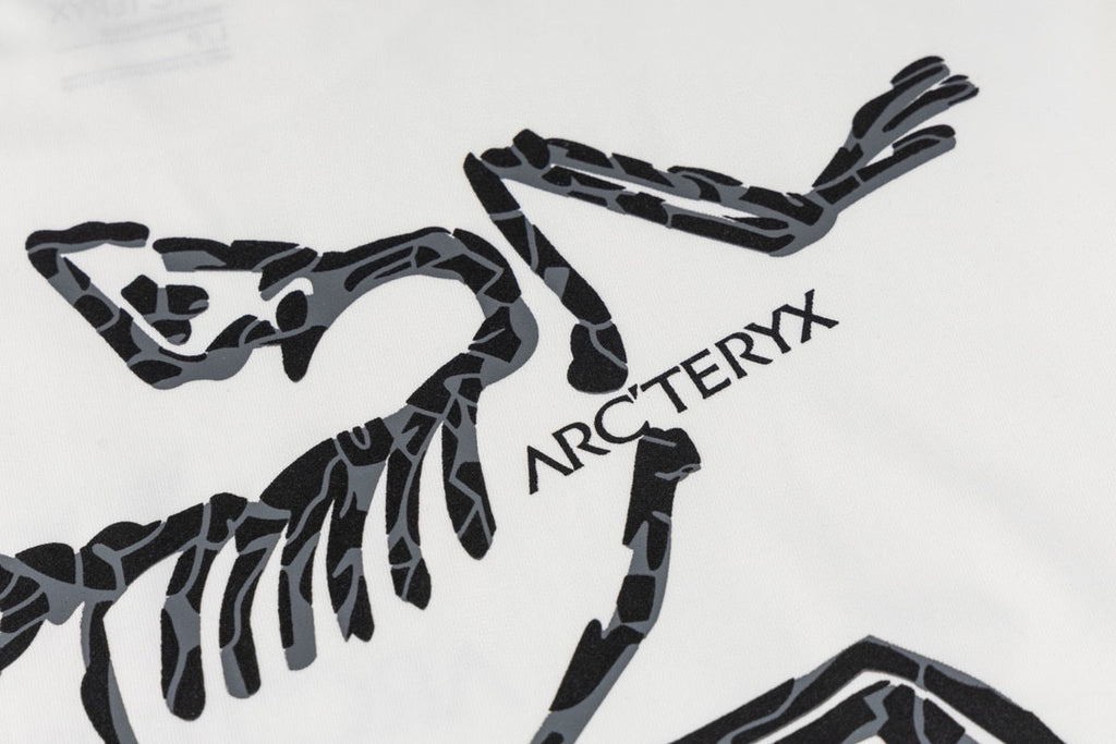 Arc'teryx Chest Bird Logo Back Marble‑Texture Fossil Bird SS T‑Shirt