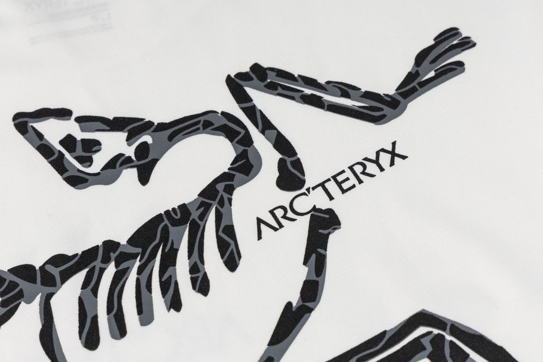 Arc'teryx Chest Bird Logo Back Marble‑Texture Fossil Bird SS T‑Shirt