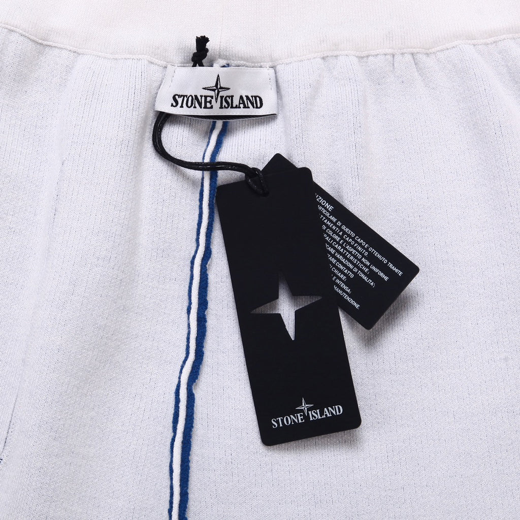 Stone Island Technical Fabric Shorts with Bilateral Front Patch Pockets Contrast Topstitching and Compass Badge