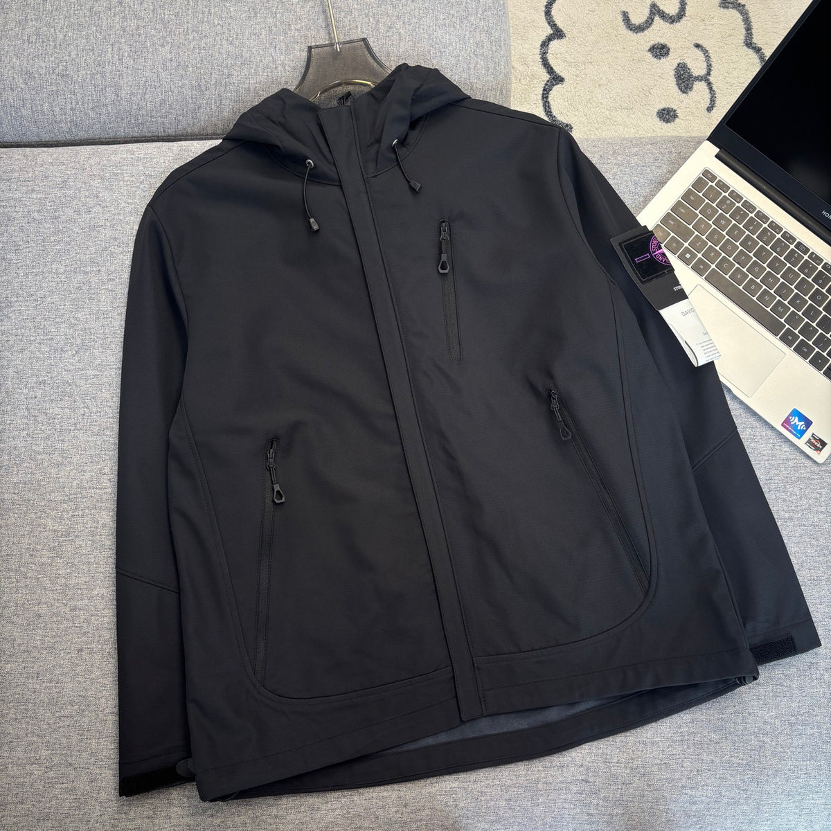 Stone Island Softshell Multi-Pocket Hooded Jacket with Compass Badge
