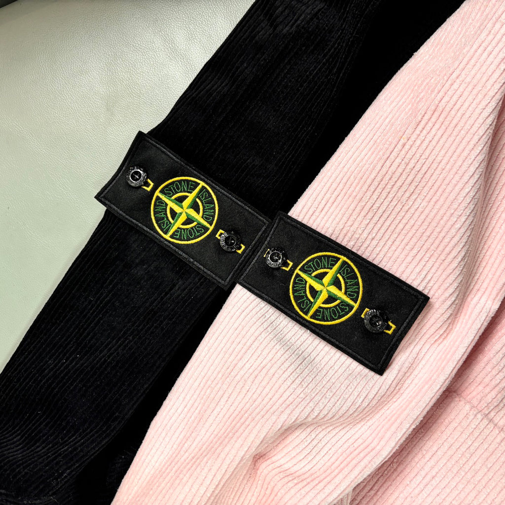 Stone Island Wide-Wale Corduroy Overshirt with Snap Buttons and Compass Badge