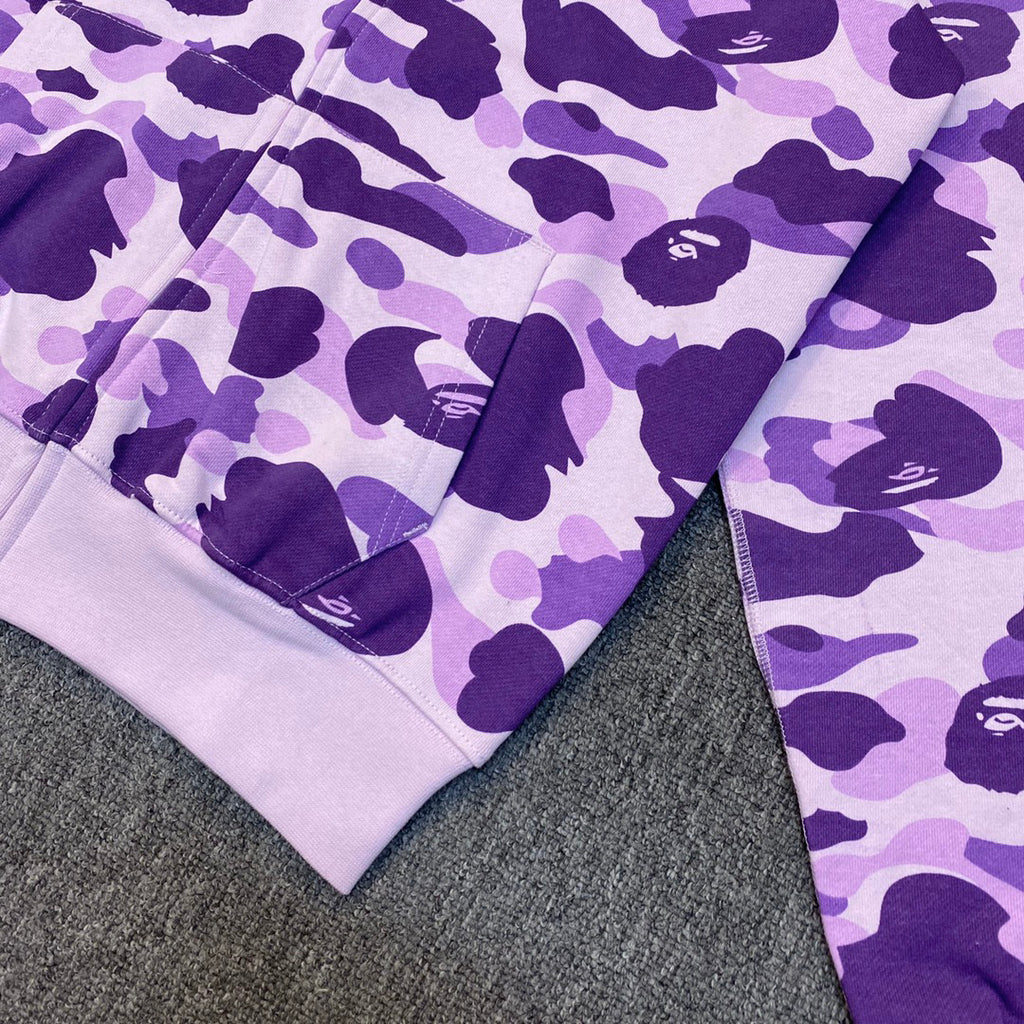 BAPE Taipei Exclusive Purple Color Camo Shark Full-Zip Hoodie
