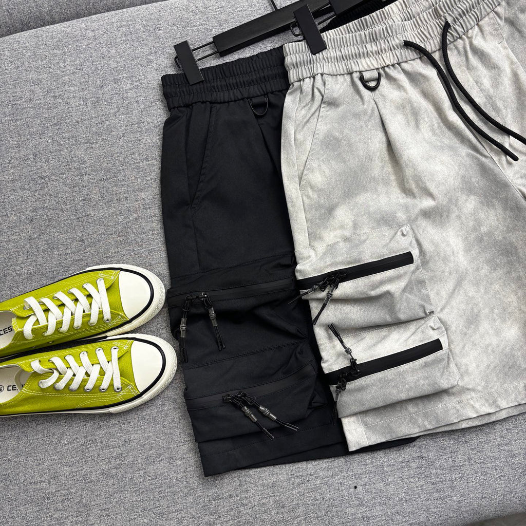 Stone Island Techwear Cargo Shorts with Double-Zip 3D Pockets and Compass Badge
