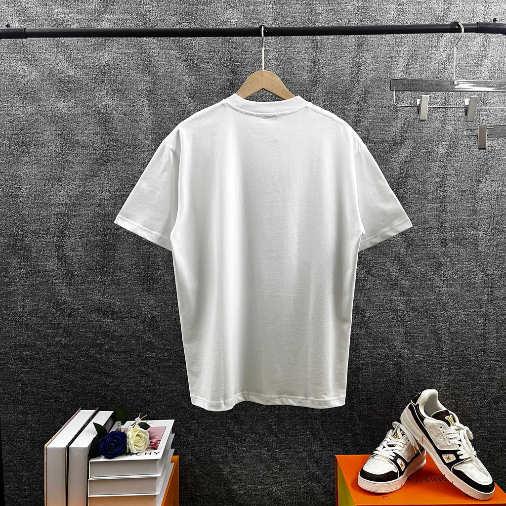 AMI Paris Panda Embroidered Chest Crew Neck Short‑Sleeve T‑Shirt