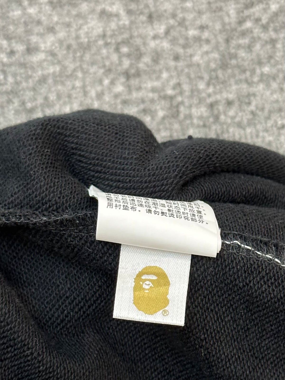 A Bathing Ape SS25 Gold Ape Head Woven Patch Shorts - Black