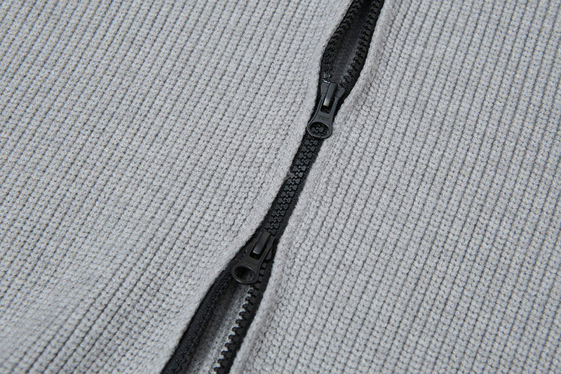 Stone Island Full-Zip Mock Neck Fine Rib Knit Jacket