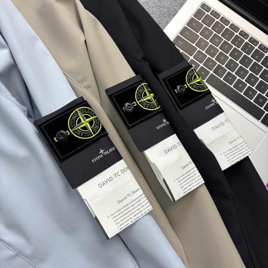 Stone Island Diagonal Panel Technical Hooded Jacket with Compass Badge