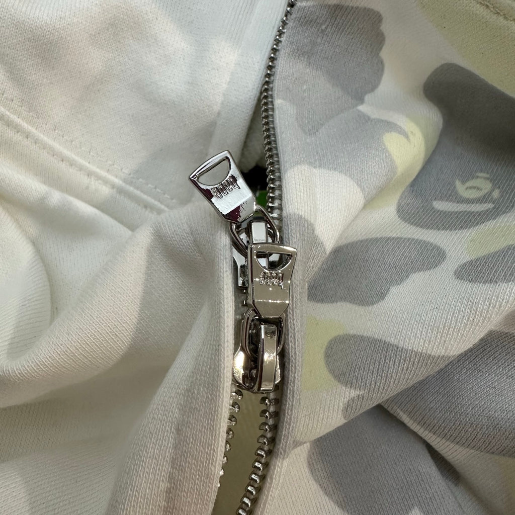 BAPE FW25 City Camo Glow-in-the-Dark Shark Full-Zip Hoodie - White / Black