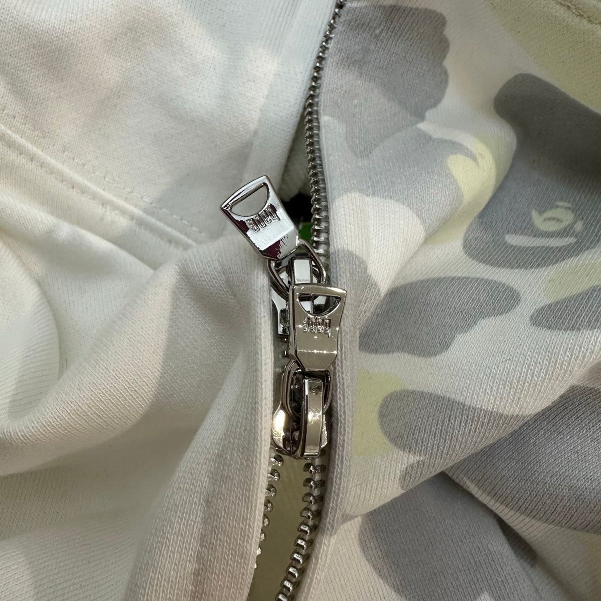 BAPE FW25 City Camo Glow-in-the-Dark Shark Full-Zip Hoodie - White / Black