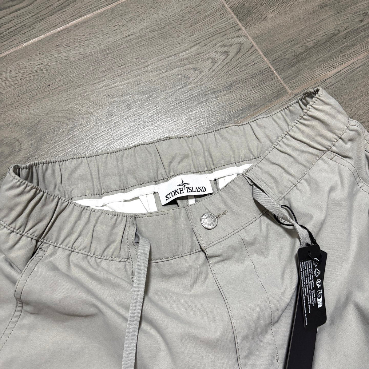 Stone Island Technical Nylon Cargo Shorts with Large Bellows Pockets and Compass Badge