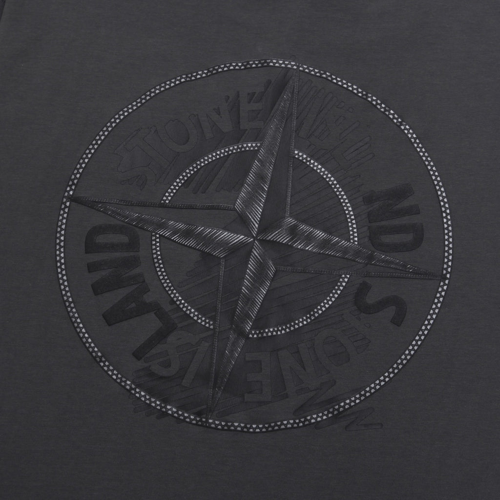 Stone Island Left Chest Horseshoe Compass Badge Print Crew Neck T-Shirt