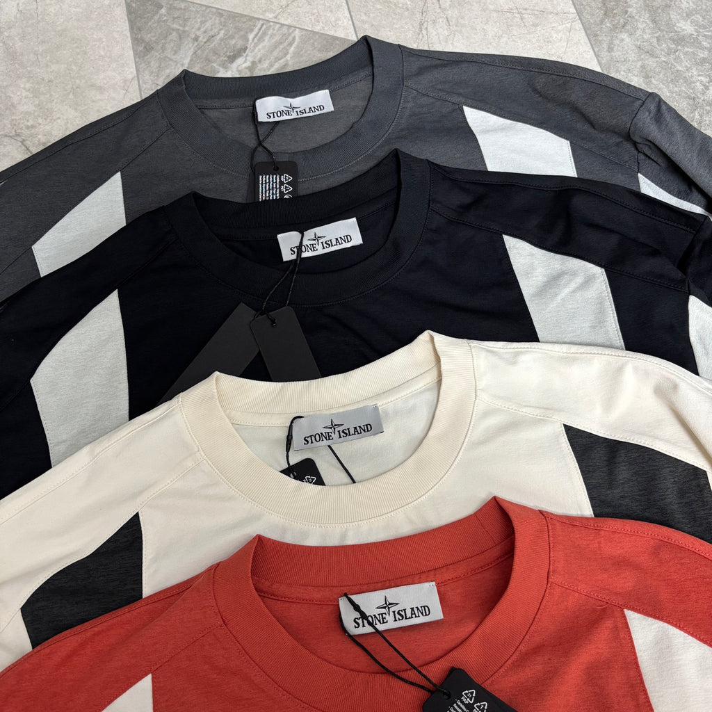 Stone Island American Sportswear Curved Contrast Panel Quick-Dry T-Shirt