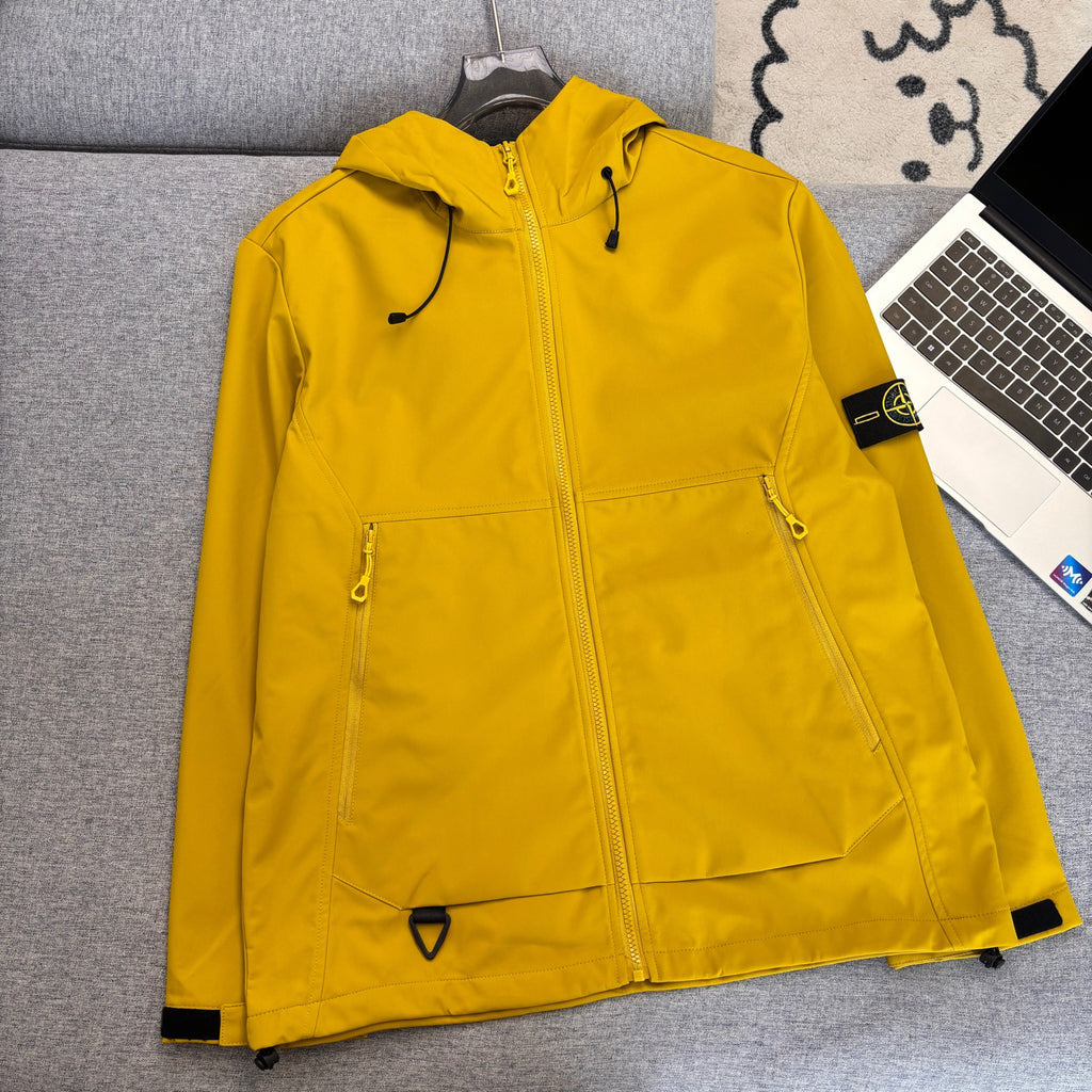 Stone Island Softshell Three-Protection Hooded Jacket with Compass Badge