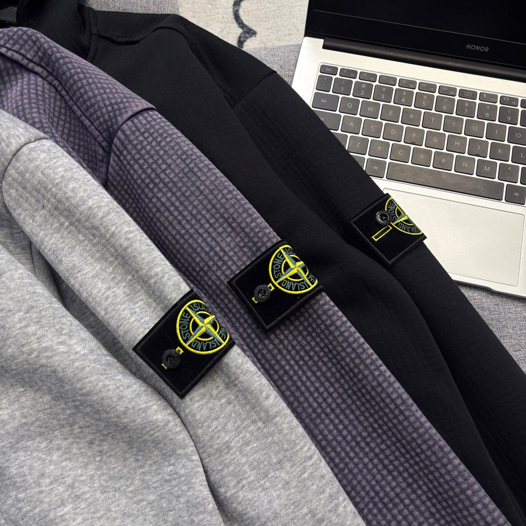 Stone Island Full-Zip Hoodie with Compass Badge
