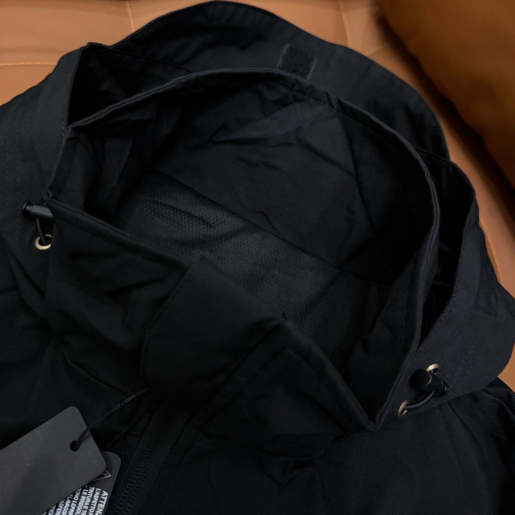 Stone Island Hooded Shell Jacket — Yellow & Teal Embroidered Compass Badge, YKK Full-Length Concealed Zip, Storm Flap