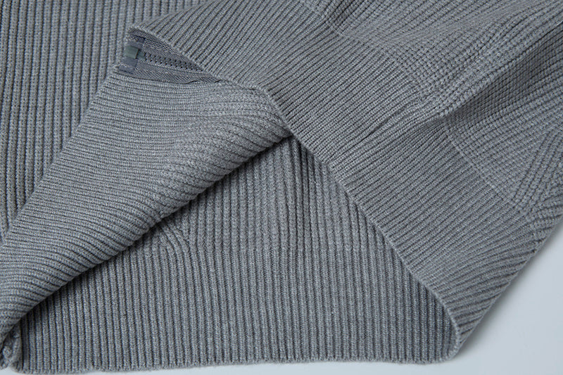 Stone Island Full-Zip Turtleneck Chunky Rib Knit Jacket
