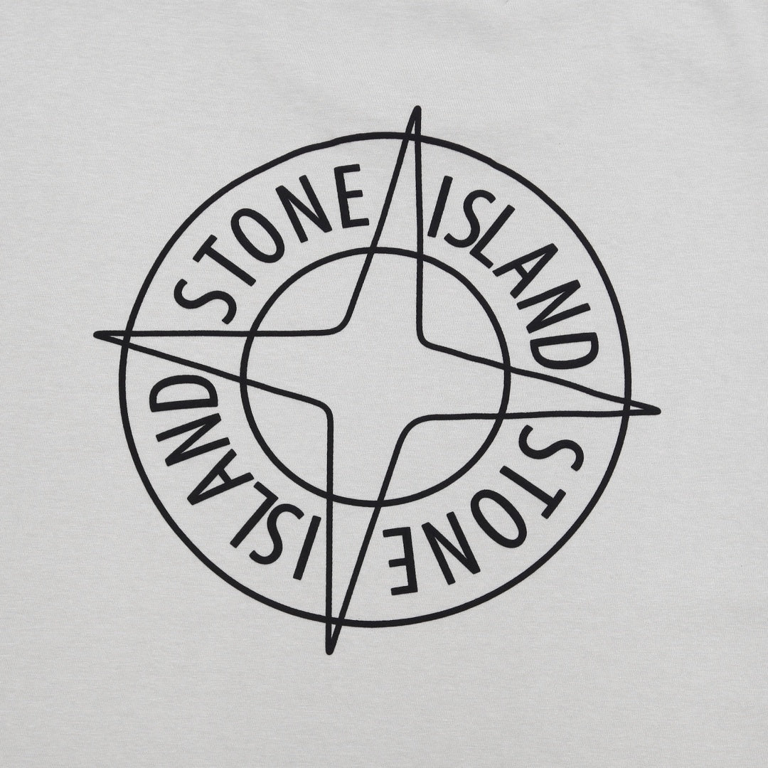 Stone Island Left Chest Circular Compass Badge Print Crew Neck T-Shirt