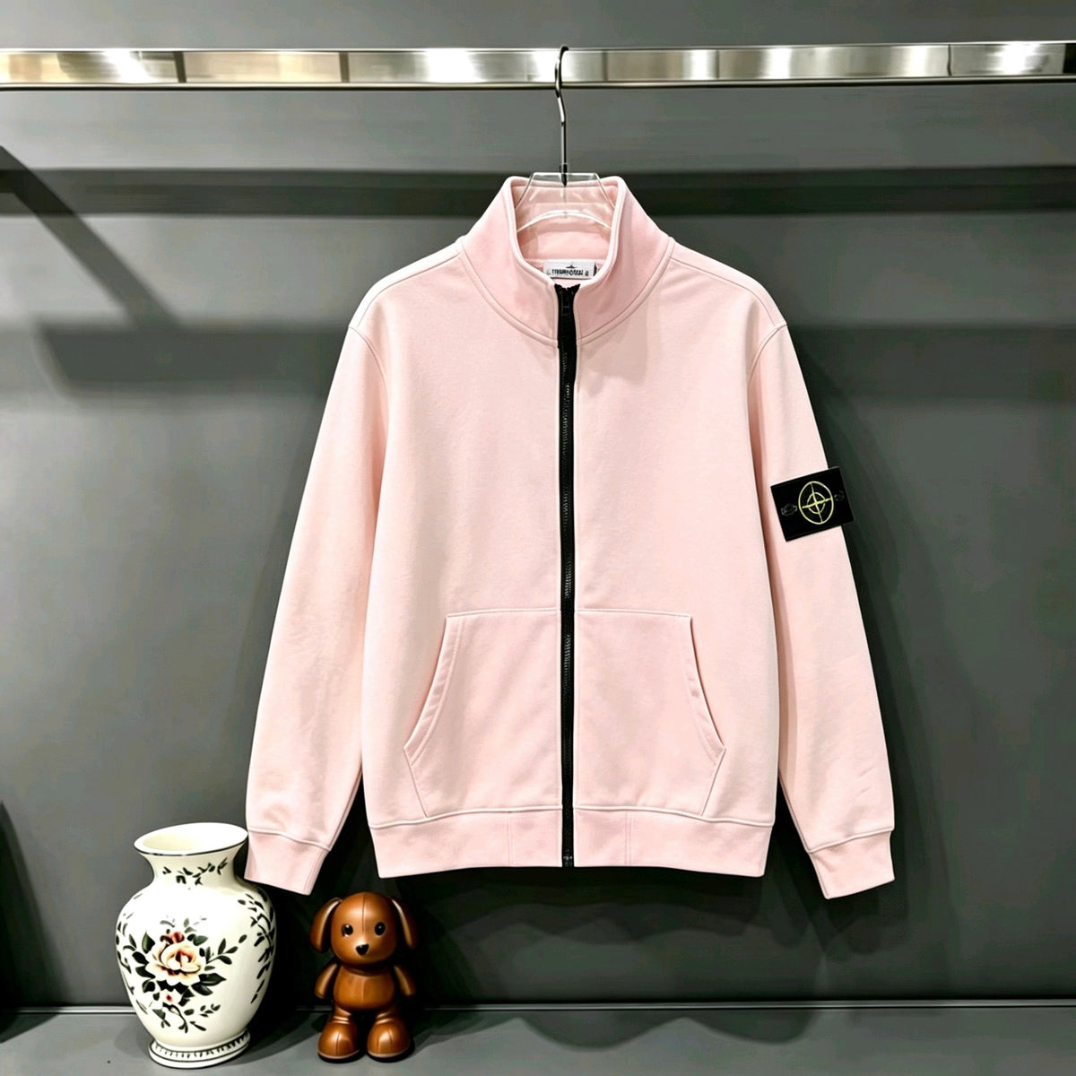Stone Island Classic Compass Badge Full-Zip Stand Collar Sweatshirt Jacket