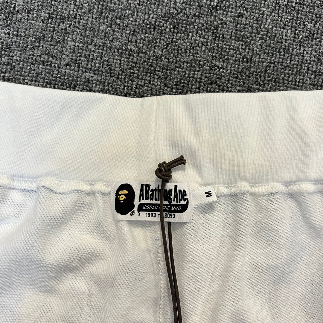 BAPE Space Camo Glow-in-the-Dark Shark Shorts - White / Black