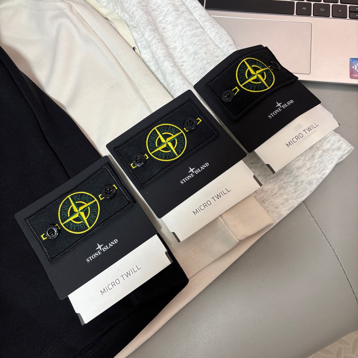 Stone Island Cotton Fleece Sweat Shorts with Elasticated Drawstring Waist