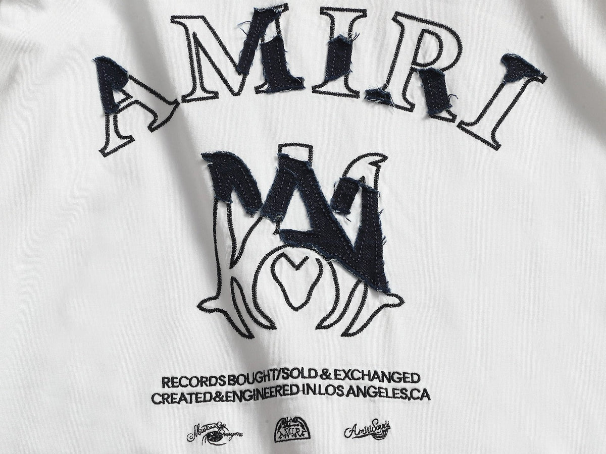 AMIRI MA Heart Motif Crew Neck Short‑Sleeve T‑Shirt