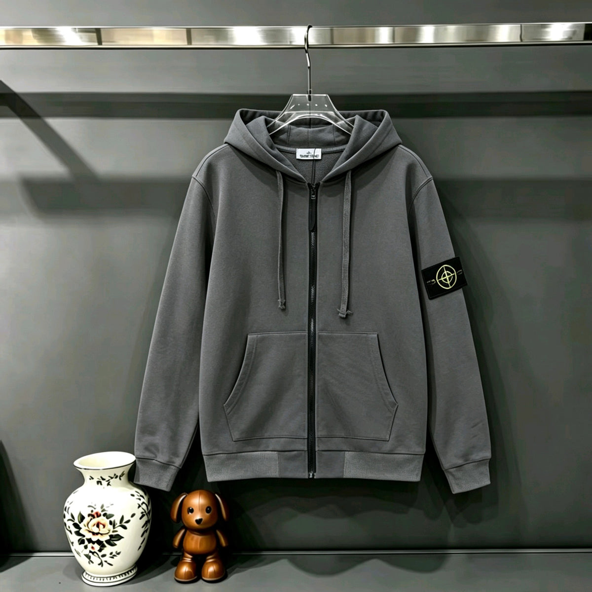 Stone Island Classic Compass Badge Full-Zip Hoodie Sweatshirt - 11 Colors