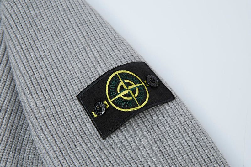 Stone Island Full-Zip Mock Neck Fine Rib Knit Jacket