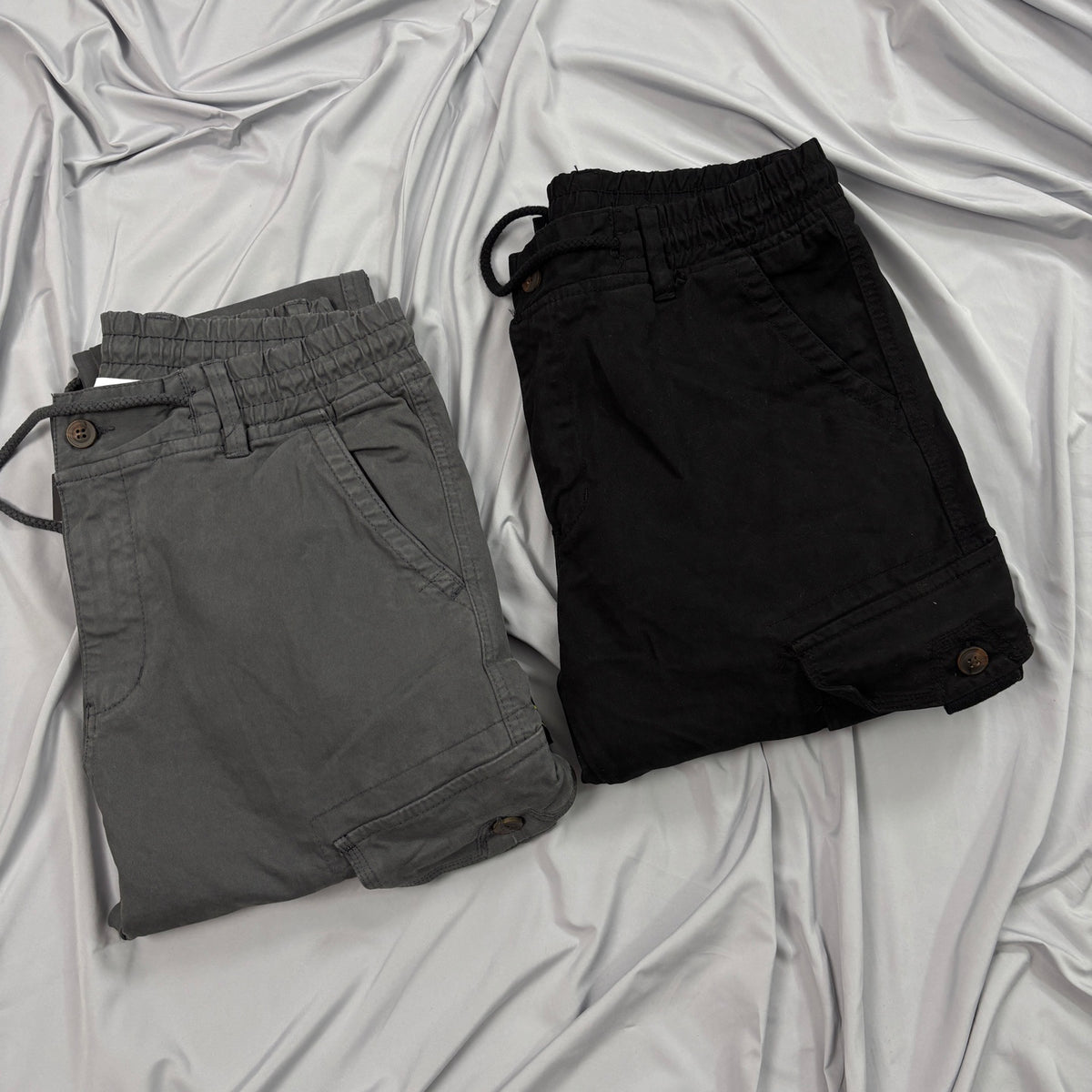 Stone Island Garment-Washed Cargo Jogger Pants with Compass Badge