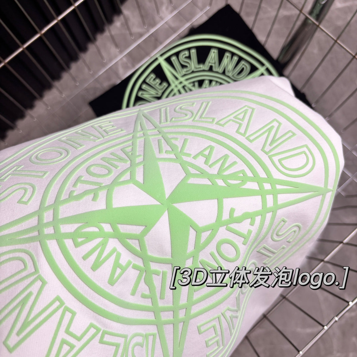 Stone Island Centre Chest Puff Print Compass Logo Oversized Cotton Tee
